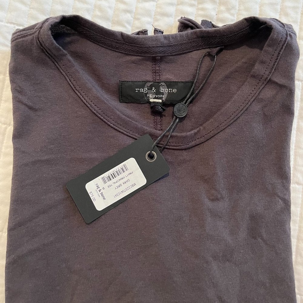 Rag & Bone Dark Grey Pratt Principal Short Sleeve Tee